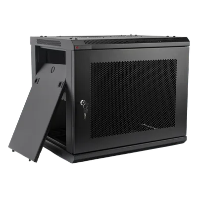 Gabinete de Pared 19in / 9UR / 450mm (17.7in) Profundidad / Puerta Perforada / 60kg Carga