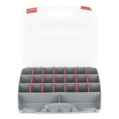 Caja Organizadora / 21 Divisiones Configurables / 38 x 31 x 7 cm (14.96 x 12.2 x 2.76 in) / Plástico de Alta Resistencia