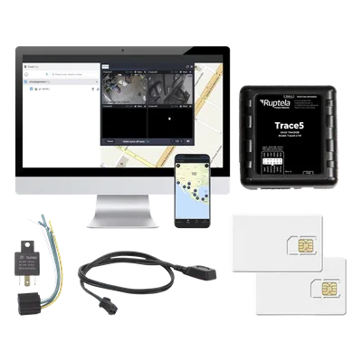 Kit de Localizador Vehicular 2G y 4G / Rastreo en tiempo real / Detección de Jammer / Registro de conductores / Control de temperatura y combustible / Relay + Botón de pánico + SIM 500MB 2 años