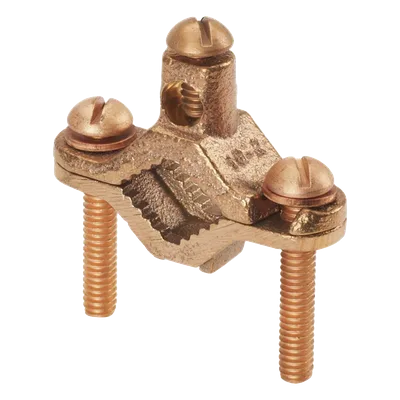 Abrazadera de Tierra Física / Bronce Anticorrosión / Conductor 2 AWG / Entierro Directo / Tubo 12.7 mm a 25.4 mm (0.5 a 1 in)