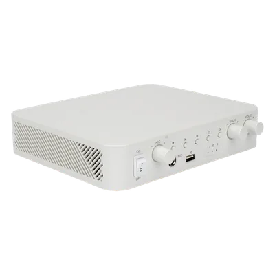 Amplificador de Audio / 2 Canales / 30 W por Canal / Bluetooth / USB / RCA / Micrófono / Cobertura 30 m (98.4 ft)