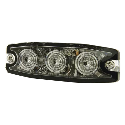 Luz Auxiliar de Advertencia / 3 LED / Ámbar / SAE Clase 1 / Multivoltaje 12~24 VCC / Perfil 6.6 mm (0.26") / Memoria No Volátil