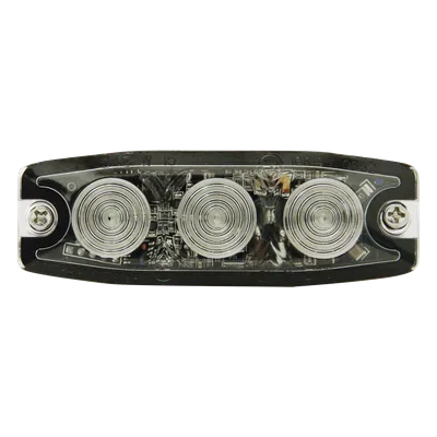 Luz Auxiliar de Advertencia / 3 LED / Ámbar / SAE Clase 1 / Multivoltaje 12~24 VCC / Perfil 6.6 mm (0.26") / Memoria No Volátil