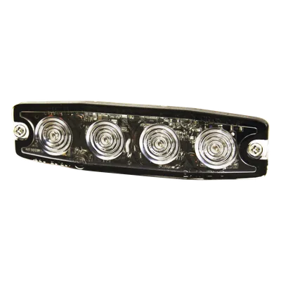 Luz Auxiliar LED / 4 LED / Ámbar / SAE Clase 1 / Perfil Bajo 0.26' (6.60 mm) / 24 Patrones de Destello / Sincronización Múltiple
