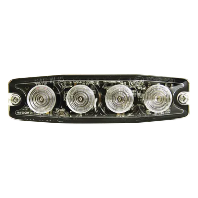 Luz Auxiliar LED / 4 LED / Ámbar / SAE Clase 1 / Perfil Bajo 0.26' (6.60 mm) / 24 Patrones de Destello / Sincronización Múltiple