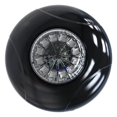 Estrobo LED / 12 LED Alta Intensidad / Rojo-Azul / Lente Transparente / Bisel Negro / IPX7 / 12 VCD
