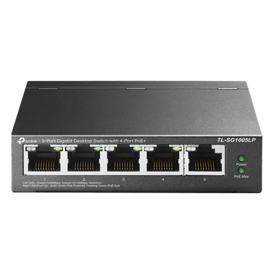 Switch Escritorio No Administrable / 5 Puertos Gigabit / 4 Puertos PoE 802.3af/at / 40 W / Sin Ventilador / 3.9 x 3.9 x 1.0 pulgadas