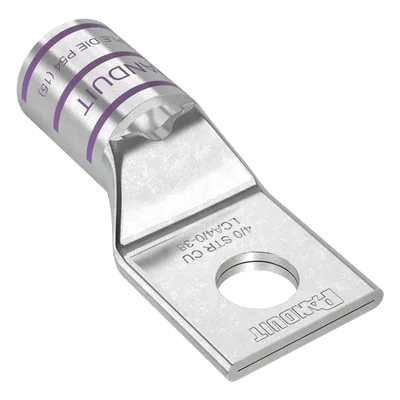 Zapata de Compresión de Cobre / Conductor 4/0 AWG / Orificio 3/8" (9.5 mm) / Diseño Estándar / 1 Pieza