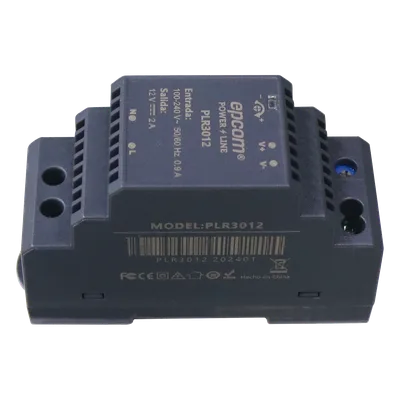 Fuente de poder DIN Riel / 15 Vcc / 2 A / 30 W / Entrada 100-240 Vca / Terminales 5.5 x 2.5 mm / -20°C a 45°C / 3.7 x 1.4 x 2.3 pulgadas