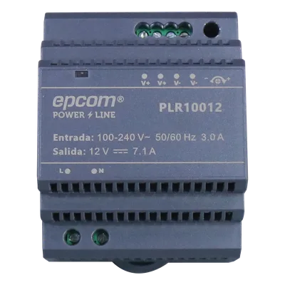 Fuente de alimentación / 12 Vcc / 7.1 A / 85.2 W / Entrada universal 100-240 Vca / -30°C a 70°C / 3.71 x 2.76 x 2.30 pulgadas