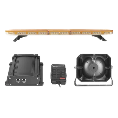 Kit de Señalización Industrial / Barra LED 118 cm (46.5 in) / 88 LED Hyperlux / Sirena 100 W / 45 Patrones Programables / Ámbar