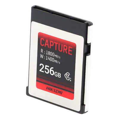 Memoria CFexpress Tipo B / 256 GB / Lectura 1800 MB/s / Escritura 1400 MB/s / PCIe Gen 3×2 / 8K RAW / -10 °C a 70 °C