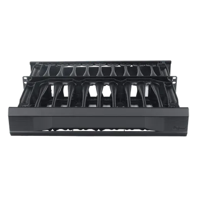 Organizador de Cables Horizontal / Doble Cara Frontal y Posterior / Rack 19in / 2 UR / Capacidad 223 Cables Cat 5e