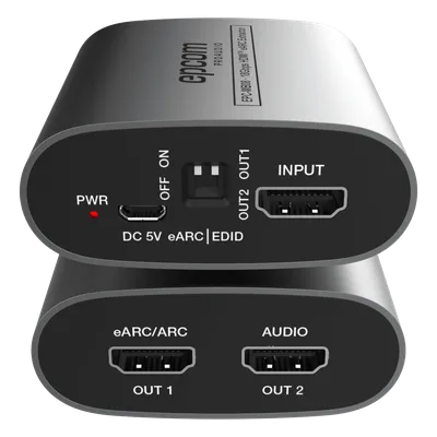Extractor de Audio eARC HDMI / 18 Gbps / 4K HDR / Salidas Óptica y Coaxial Simultáneas / Audio HD 7.1 / Dolby Atmos y DTS:X / Diseño Compacto
