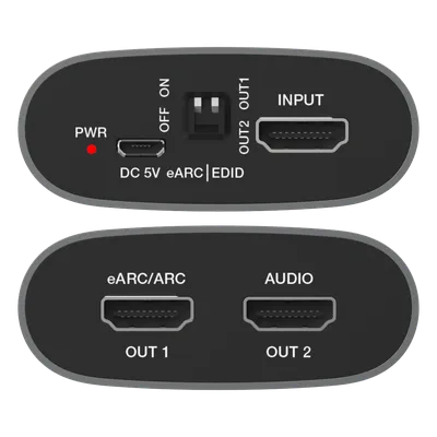 Extractor de Audio eARC HDMI / 18 Gbps / 4K HDR / Salidas Óptica y Coaxial Simultáneas / Audio HD 7.1 / Dolby Atmos y DTS:X / Diseño Compacto