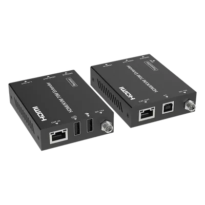 Extensor HDMI con KVM / 4K2K@60Hz / 4:4:4 / 18 Gbps / 70 m (229.7 ft) / HDR / PoC Bidireccional / USB 1.1 / Audio 3.5mm