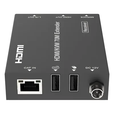 Extensor HDMI con KVM / 4K2K@60Hz / 4:4:4 / 18 Gbps / 70 m (229.7 ft) / HDR / PoC Bidireccional / USB 1.1 / Audio 3.5mm