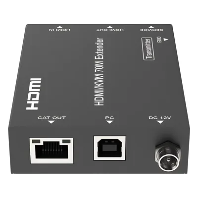 Extensor HDMI con KVM / 4K2K@60Hz / 4:4:4 / 18 Gbps / 70 m (229.7 ft) / HDR / PoC Bidireccional / USB 1.1 / Audio 3.5mm