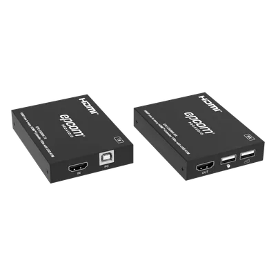 Extensor HDMI con KVM / 1080p@60Hz / H.265 / 150 m (492.1 ft) sobre Cat5e/6 / HDCP 1.4 / USB KVM / IR 20 Hz-60 kHz / Compatible Switch 1G
