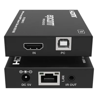 Extensor HDMI con KVM / 1080p@60Hz / H.265 / 150 m (492.1 ft) sobre Cat5e/6 / HDCP 1.4 / USB KVM / IR 20 Hz-60 kHz / Compatible Switch 1G