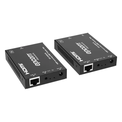 Extensor HDMI sobre IP / Full HD 1080p@60Hz / Alcance 150 m (492.1 ft) por CAT6 / Codificador y Decodificador / Red Gigabit / Control IR