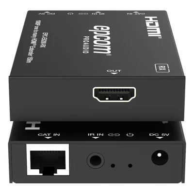 Extensor HDMI sobre IP / Full HD 1080p@60Hz / Alcance 150 m (492.1 ft) por CAT6 / Codificador y Decodificador / Red Gigabit / Control IR