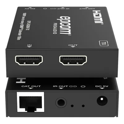 Extensor HDMI sobre IP / Full HD 1080p@60Hz / Alcance 150 m (492.1 ft) por CAT6 / Codificador y Decodificador / Red Gigabit / Control IR