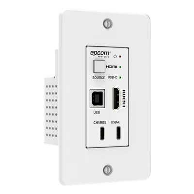 Extensor HDBaseT / 4K@60Hz / 100 m (328 ft) Cat6/6a/7 / Conmutador 2x1 HDMI/USB-C / KVM / PoE