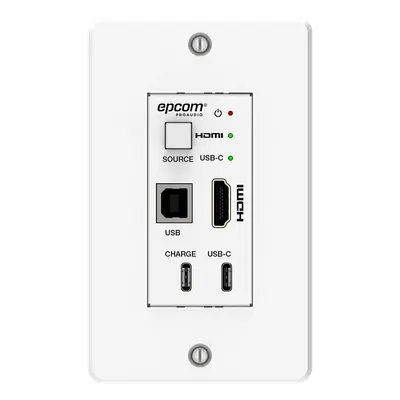 Extensor HDBaseT / 4K@60Hz / 100 m (328 ft) Cat6/6a/7 / Conmutador 2x1 HDMI/USB-C / KVM / PoE