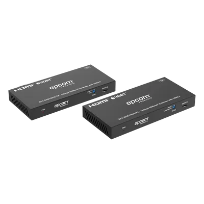 Extensor HDMI con KVM / 4K@60Hz 4:4:4 / 150m (492 pies) en 1080p / 120m (394 pies) en 4K / HDBaseT / USB 2.0 / IR Bidireccional / POC / EDID