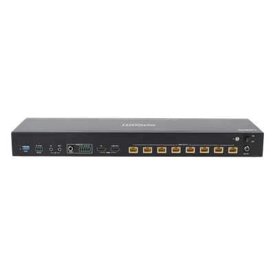 Splitter y Extensor de Video HDBaseT / 1x8 / 4K@60Hz 4:4:4 / 120 m (393.7 ft) en 4K / 150 m (492.1 ft) en 1080p / 18 Gbps / HDR10+ / PoC / IR y RS-232