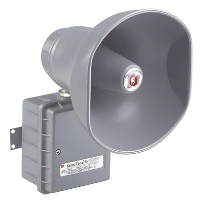 Altavoz amplificado / 15 W / 110 dB a 3 m (9.8 ft) / -55°C a 65°C / CSFM, UL, cUL / 120 Vca / Gris