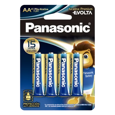 Batería Alcalina AA / 1.5 VCC / Química Zn/MnO2 / Rango -20°C a 50°C / Paquete 4 Unidades