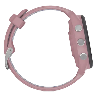 Forerunner® 265S, Bisel negro con carcasa en rosa y correa de silicona en rosa/gris