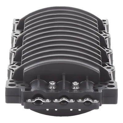 Caja de Distribución de Fibra Óptica Horizontal / 96 Empalmes / IP68 Exterior / 2 Puertos / Polipropileno UV