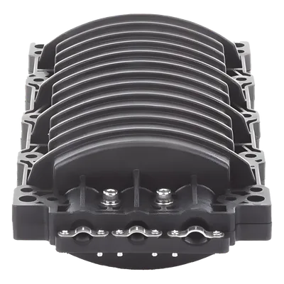 Caja de Distribución de Fibra Óptica Horizontal / 96 Empalmes / IP68 Exterior / 2 Puertos / Polipropileno UV