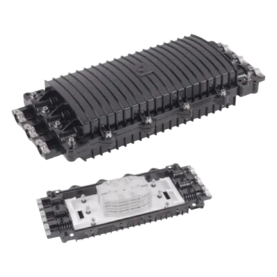 Caja de Distribución de Fibra Óptica Horizontal / 96 Empalmes / IP68 / 3 Puertos / 7-15 mm