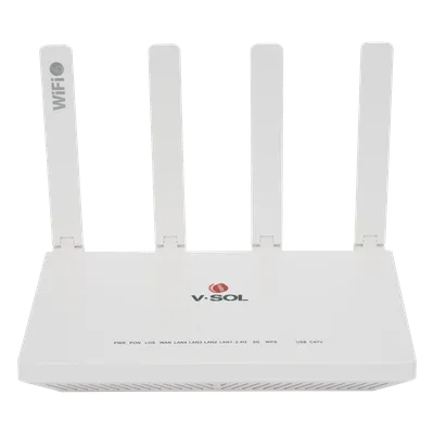 ONU XPON / Wi-Fi 6 AX1500 / 4 Puertos Gigabit / CATV con AGC / 4 Antenas 5 dBi / PON SC/APC