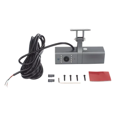 Dashcam Dual / 1280x720p Full HD / H.265 / Visión Día y Noche / 120° H / MicroSD 128 GB / Compatible FMC125 y FMC650