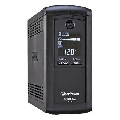 UPS de 1000 VA / 600 W / Topología Línea Interactiva / 9 Tomas NEMA 5-15R / AVR / Pantalla LCD / Supresión 1080 J