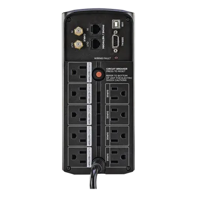UPS Línea Interactiva / 850 VA / 510 W / 9 Tomas NEMA 5-15R / Pantalla LCD / Supresión 1080 J / Mini Torre