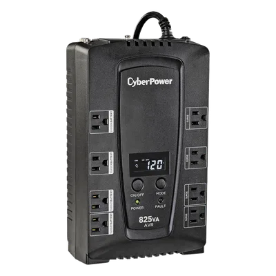 UPS Línea Interactiva / 825 VA / 450 W / 8 Tomas NEMA 5-15R / AVR Integrado / LCD Multifunción / Protección 1030 J