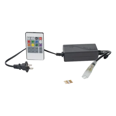Adaptador de Manguera LED / Control Remoto RGB / IP65 / 12V DC / 120° / 150W / Interior-Exterior