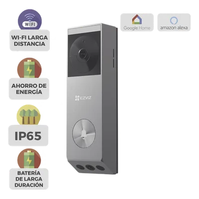 Videoportero IP de Batería / Dual Cámara 3 MP + 2 MP / Panel Solar 1.2W / IR 6 m (19.7 ft) / IP65 / Audio Bidireccional / Wi-Fi