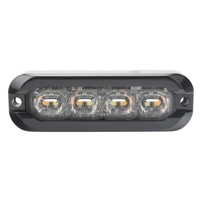 Luz de Advertencia Direccional Flexible / 8 LED Dual Color / Montaje Curvo 120° / 69 Patrones de Destello / IP69K / 12-24 V