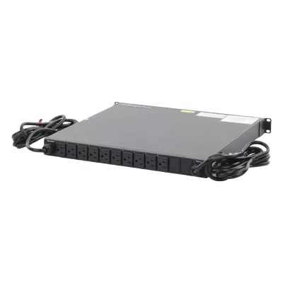 PDU de Transferencia Automática / 10 Salidas 5-15R / 15 Amp / 120 Vca / 1UR Horizontal 19 in / Monitoreable IP / ATS Redundante
