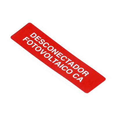 Etiqueta de Desconectador Fotovoltaico / Vinil Adhesivo Mate / Paquete 20 Unidades / Resistente a Clima Extremo