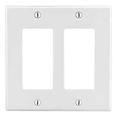 Tapa para Caja Multigang / Contacto Doble / Decorador / Policarbonato / 4.63 x 4.69 x 0.25 in / Blanco