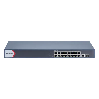 Switch PoE+ Administrable / 16 Puertos Gigabit / 1 Puerto Uplink Gigabit / 1 Puerto SFP / 230 W / Alcance Extendido 300 m (984.3 ft)