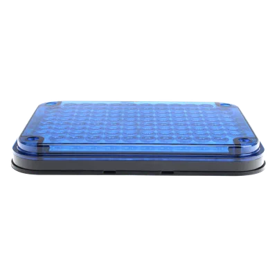 Luz de advertencia / 9x7" (22.9x17.8 cm) / 104 LED / 12 VCC / 1 A / 10 patrones de destello / Montaje permanente / Azul